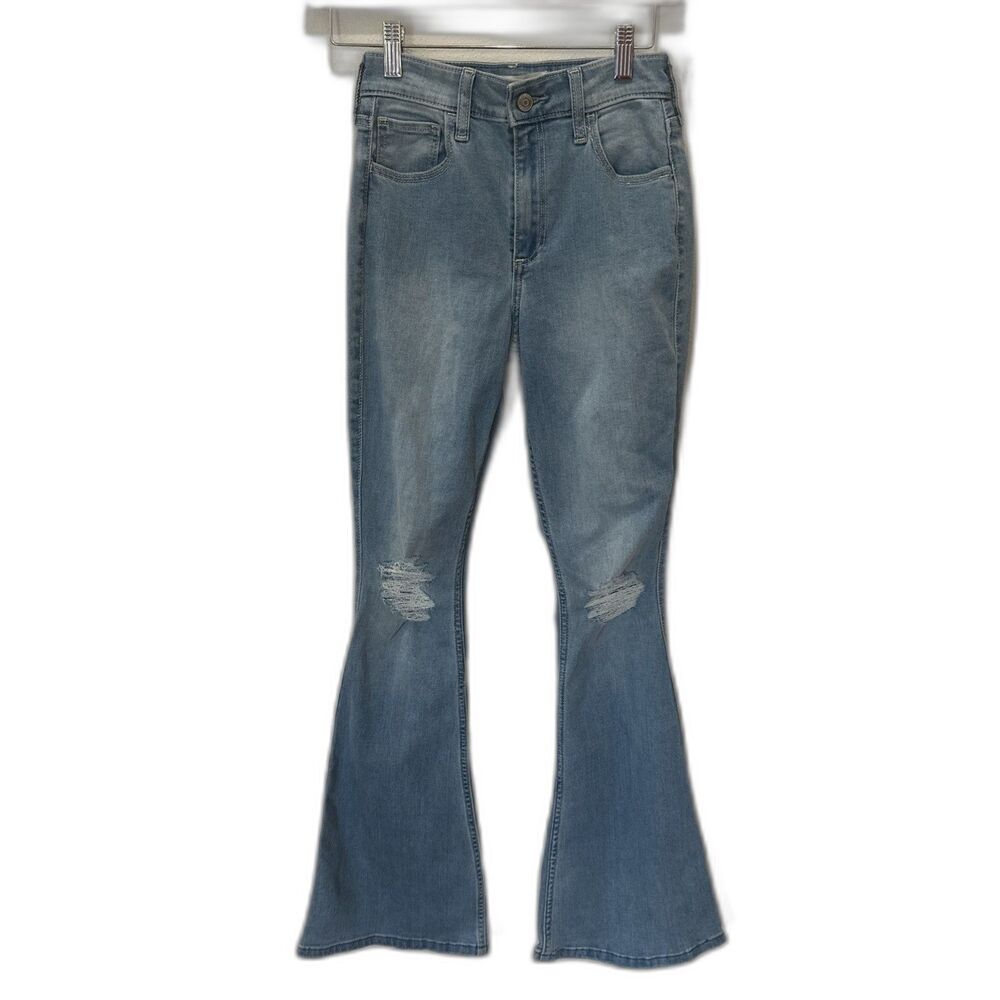 Hollister Women’s Curvy High Rise Vintage Flare Jeans Light Distressed 00R NWT